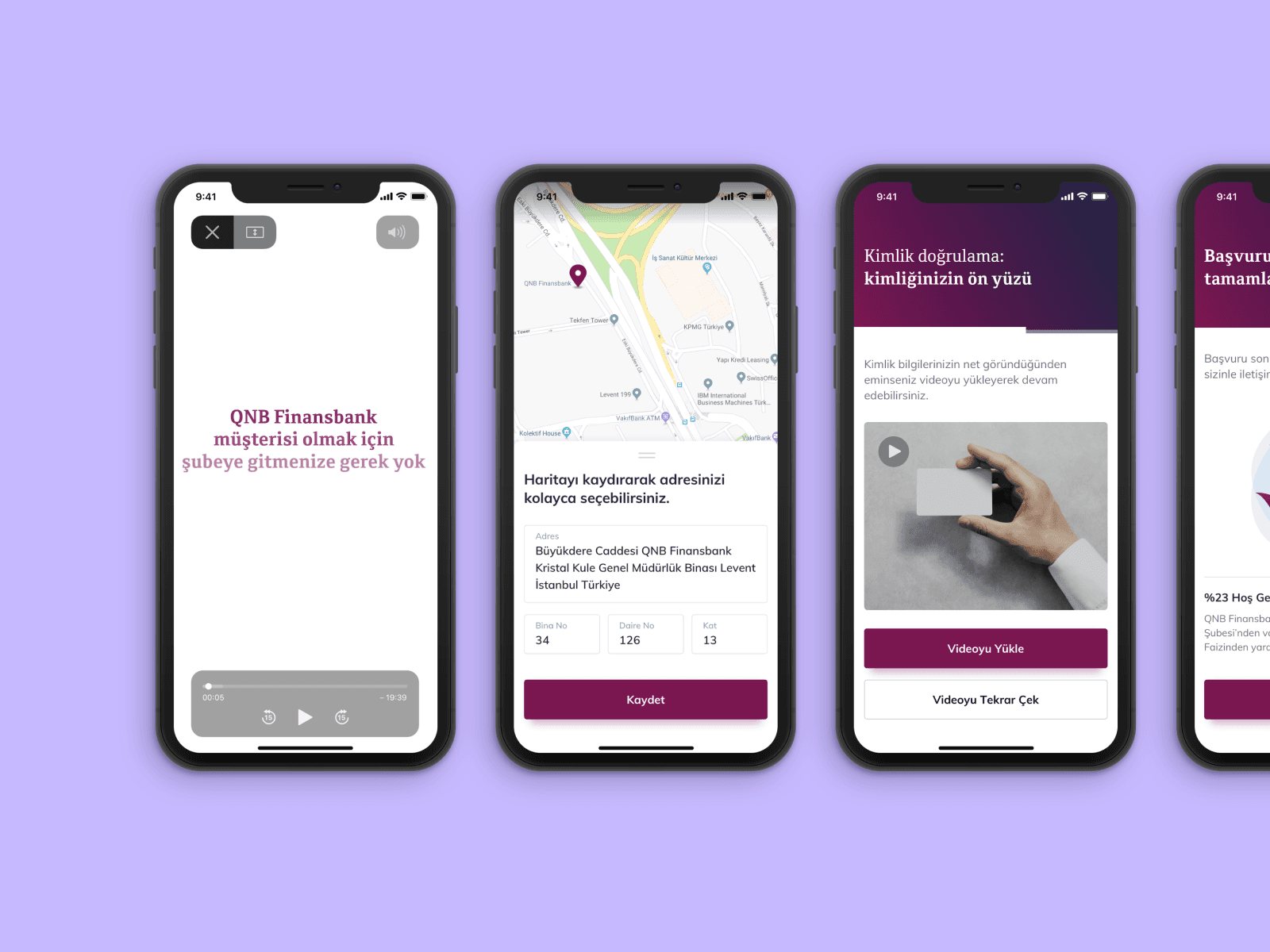 Redesigned app screens