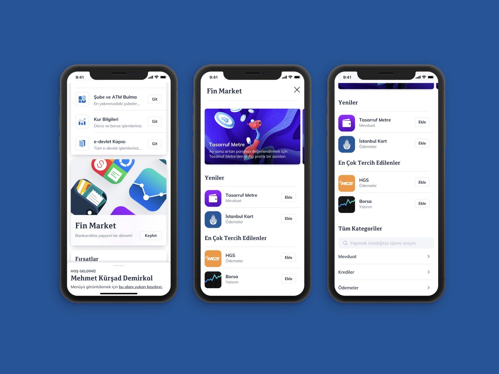 Fin Market screens